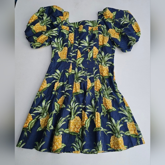 FARM Rio Pineapple Print Linen Blend Mini Dress - Picture 2 of 10